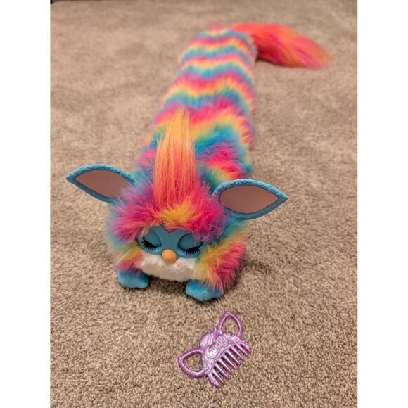 32 Long Furby DJ Interactive Toy Super Snuggly Rainbow Electronic Plush - Picture 3 of 6